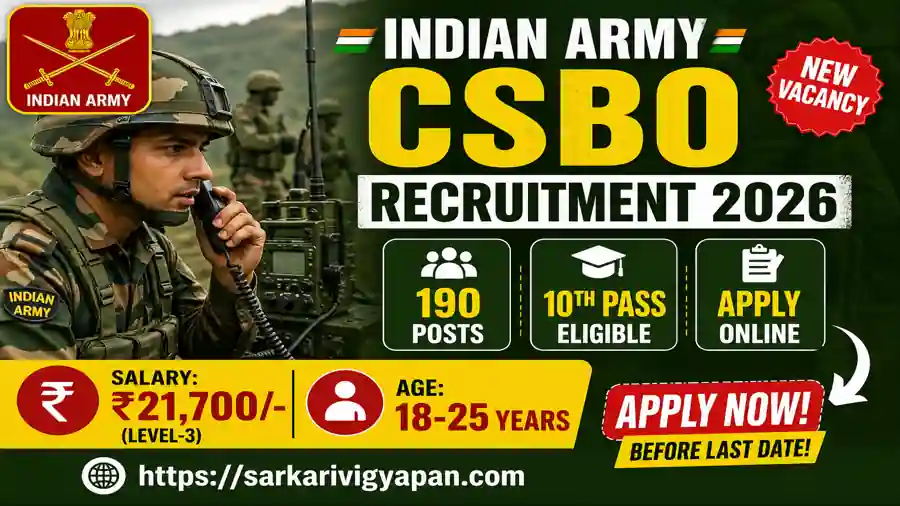 Indian Army CSBO Recruitment 2026