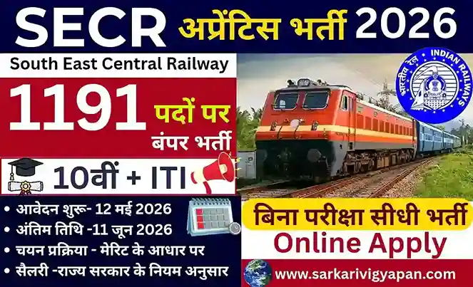 SECR Bilaspur Apprentice Vacancy 2026