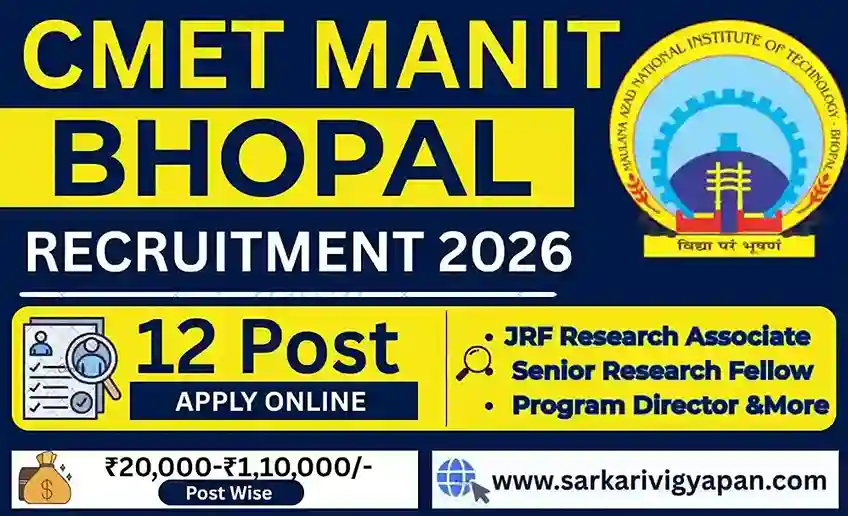 CMET MANIT Bhopal Vacancy 2026