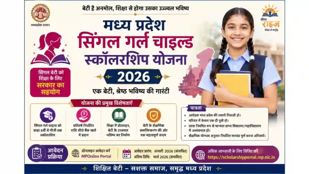 Madhya Pradesh Single Girl Child Scholarship Scheme 2026