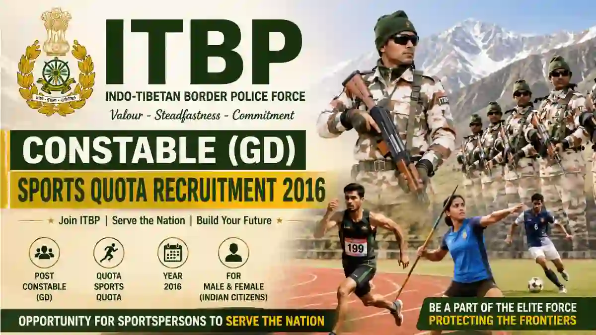 ITBP Constable GD Sports Quota Recruitment 2026