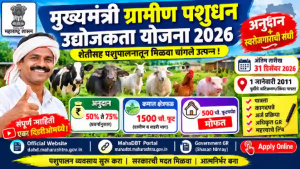 Mukhyamantri Gramin Pashudhan Udyamita Yojana 2026