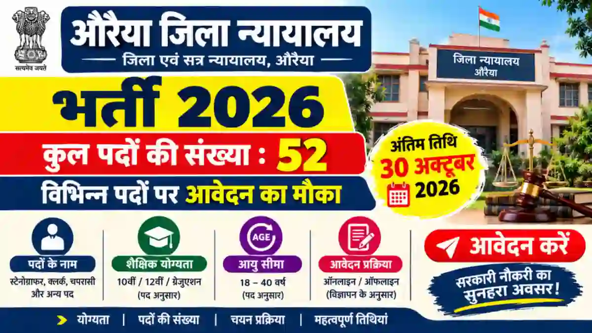Auraiya District Court Recruitment 2026