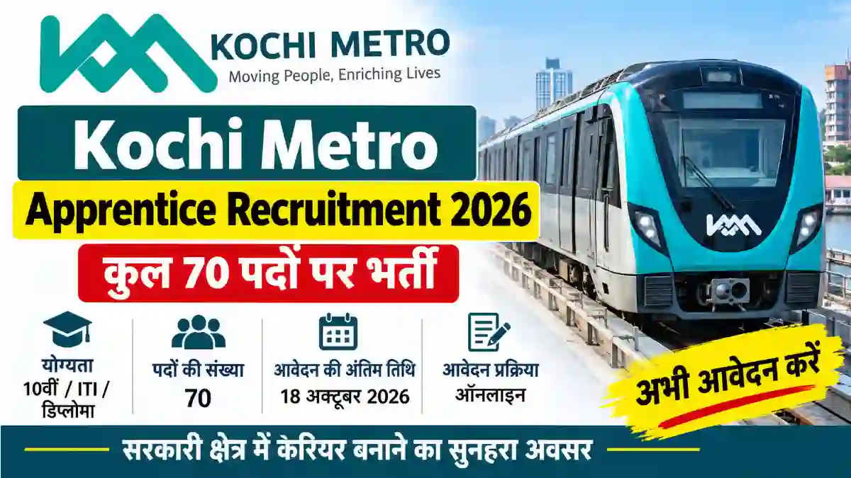 Kochi metro Apprentice Recruitment 2026